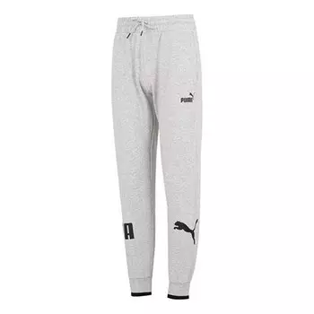 Брюки power sweatpants 'light grey' Puma, серый