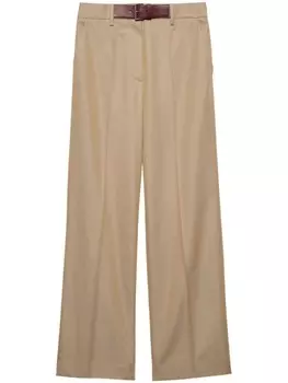 Брюки Prada из твила с поясом, серый