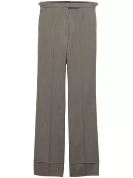 Брюки Prada Technical из шерсти с поясом, нейтральный