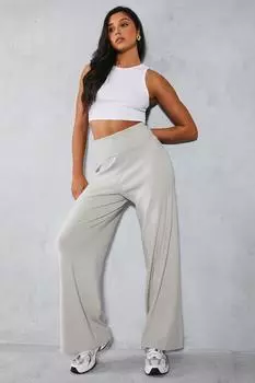 Брюки премиум-класса из мягкой вязки с загнутой талией MISSPAP, серый