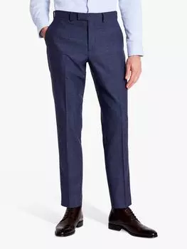 Брюки приталенного кроя в клетку Moss, синие