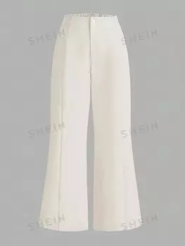 Брюки Priv Plus Size: простые, элегантные, нежные, повседневные, прямые для весны и лета Shein, абрикосовый