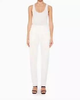 Брюки Private Double Pocket Skimp белого цвета Mother