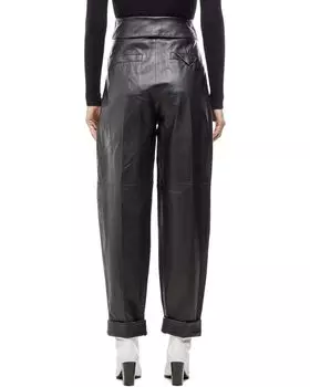 Брюки Proenza Schouler Lightweight Leather Exaggerated Pants, черный