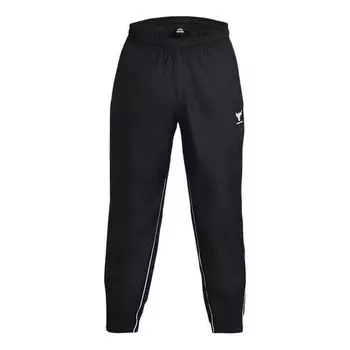 Брюки project rock woven pants 'black' Under Armour, черный