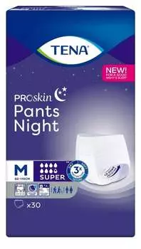 Брюки Proskin Super Night, впитывающие трусики на ночь, средние 80-110 см, 30 шт. Tena