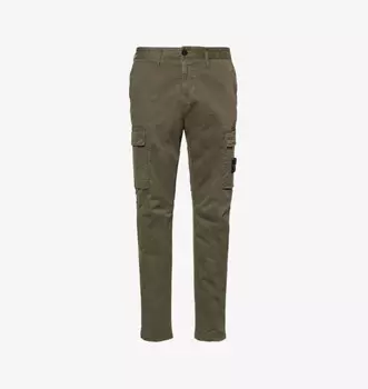 Брюки прямого кроя Brand-Badge из эластичного хлопка Stone Island, зеленый