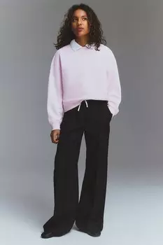 Брюки прямого кроя H&M, черный