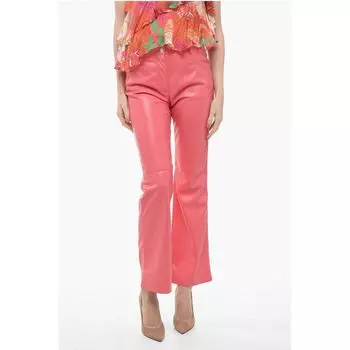 Брюки прямого кроя из эко-кожи с 5 карманами Msgm, Multicolor