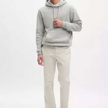 Брюки прямого кроя из эластичного хлопка Gap, бежевый