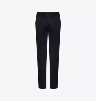 Брюки прямого кроя из эластичного хлопка с фирменной накладкой Two-Slip-Pockets Emporio Armani, синий