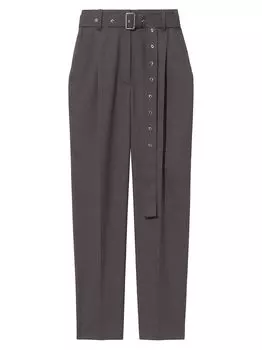 Брюки прямого кроя из эластичной шерсти Proenza Schouler, угольный