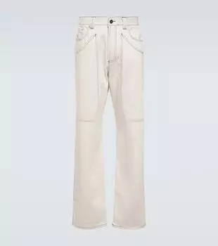 Брюки прямого кроя из хлопка со вставками Winnie New York, нейтральный
