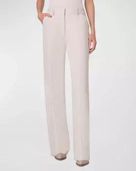 Брюки прямого кроя из хлопково-шерстяного габардина Florine Akris, цвет Sand