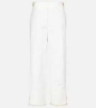 Брюки прямого кроя из хлопкового твила Andes LORO PIANA, белый