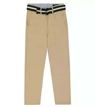 Брюки прямого кроя из хлопковой парусины Polo Ralph Lauren, бежевый