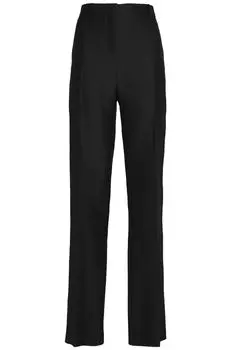 Брюки прямого кроя из смеси шерсти и шелка Grain de Poudre. VALENTINO GARAVANI, черный