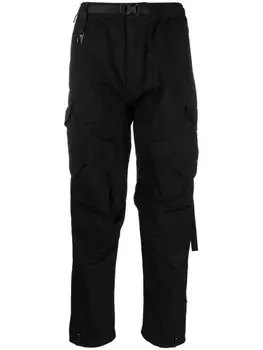 Брюки прямого кроя из смесового хлопка Maharishi, черный