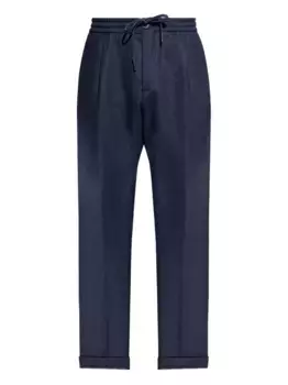 Брюки прямого кроя из смесовой шерсти Paul & Shark, синий