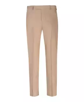Брюки прямого кроя из смесовой шерсти Pt Torino, бежевый