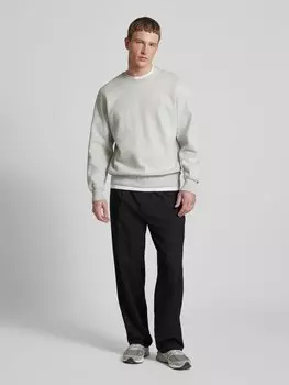 Брюки прямого кроя из смесовой вискозы со складками BLKVIS, черный