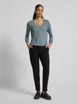 Брюки прямого кроя из ткани со складками, модель «Элопа» OPUS, черный