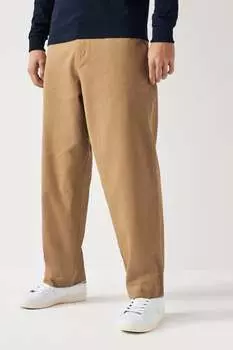 Брюки прямого кроя из твила Fred Perry, коричневый