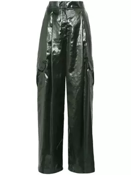 Брюки прямого кроя карго Emporio Armani, зеленые
