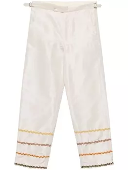 Брюки прямого кроя Rickrack Stripe BODE, бежевый