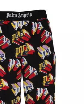 Брюки прямого кроя с 3D-логотипом Palm Angels, цвет Black Red