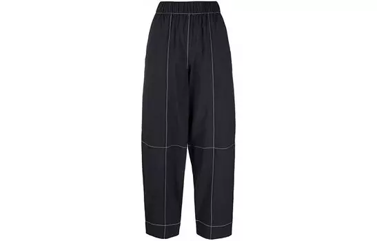 Брюки прямого кроя с декоративной отделкой GANNI, черный