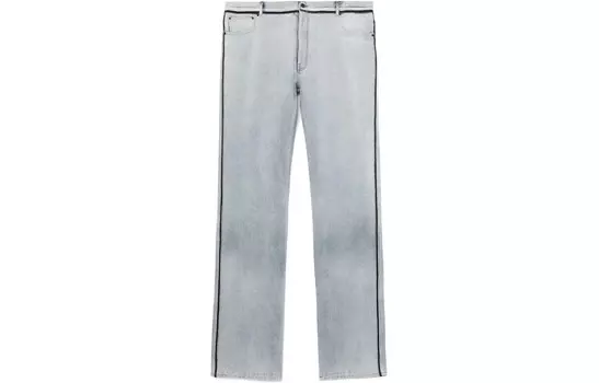 Брюки прямого кроя с контрастной каймой Maison Margiela, синий