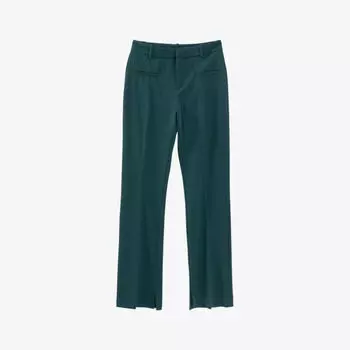 Брюки прямого кроя с высокой посадкой из эластичной ткани Ikks, зеленый