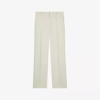 Брюки прямого кроя с высокой посадкой из эластичной ткани The Kooples, экрю