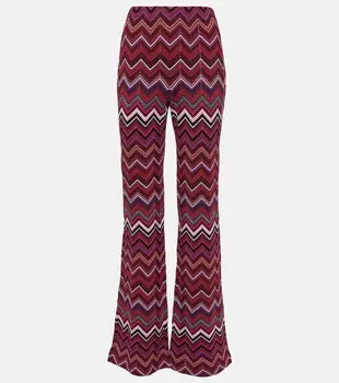 Брюки прямого кроя с завышенной талией и зигзагом MISSONI, розовый