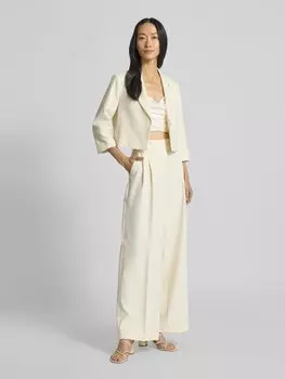 Брюки прямого кроя со складками и широкими штанинами s.Oliver BLACK LABEL, кремовый