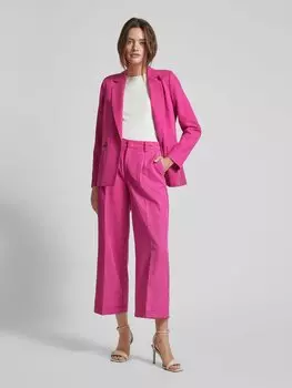 Брюки прямого кроя со складками и шлевками для ремня Oui, фуксия
