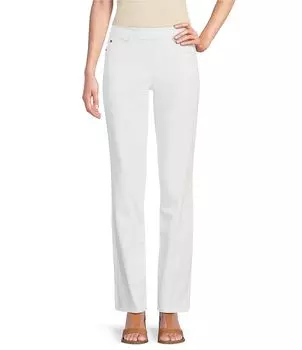 Брюки прямого кроя со средней посадкой и средней посадкой в западном направлении миниатюрного размера PARK AVE Westbound, белый