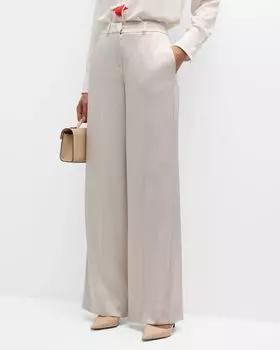 Брюки прямого кроя Vetta с высокой посадкой Marella, цвет Stone