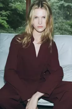 Брюки прямого кроя ZARA, бордовый