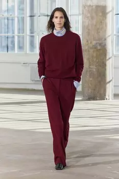 Брюки прямого кроя ZARA, бордовый
