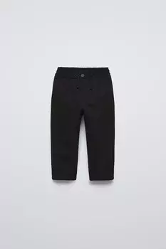 Брюки прямого кроя ZARA, черный