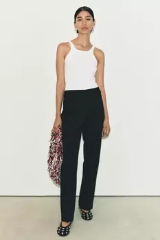 Брюки прямого кроя ZARA, черный