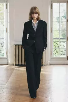 Брюки прямого кроя ZARA, черный