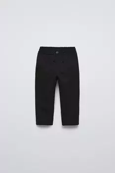 Брюки прямого кроя ZARA, черный