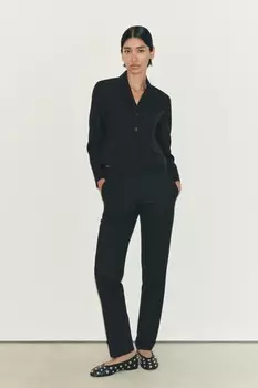 Брюки прямого кроя ZARA, черный