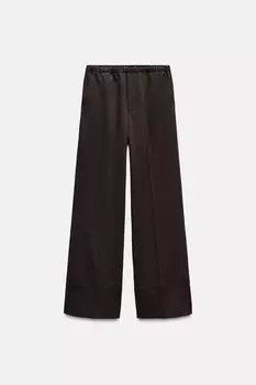 Брюки прямого кроя ZARA, цвет aubergine