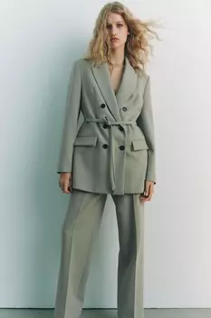 Брюки прямого кроя ZARA, мята