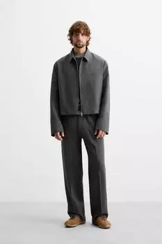 Брюки прямого кроя ZARA, серый