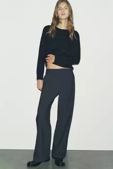Брюки прямого кроя ZARA, серый